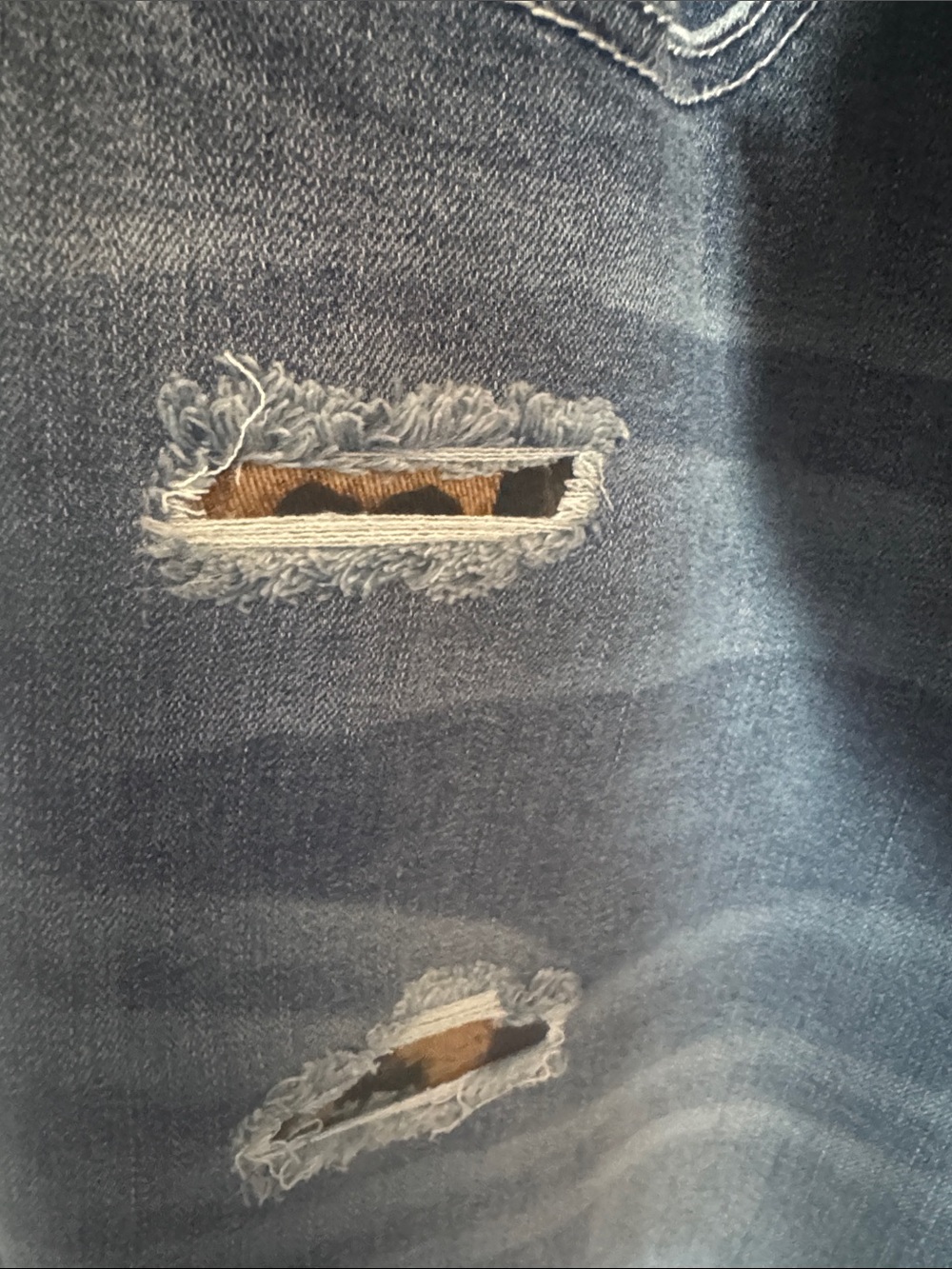 INC International Concepts Faded Blue Distressed Boyfriend Jeans - Picture 4 of 4